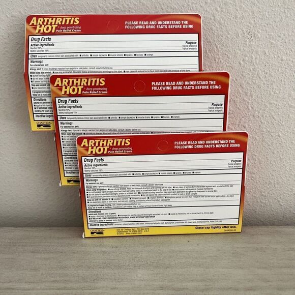 Arthritis Hot Pain Relief Creme 3 oz  x 3 Tubes Exp. 2025 - Picture 2 of 5